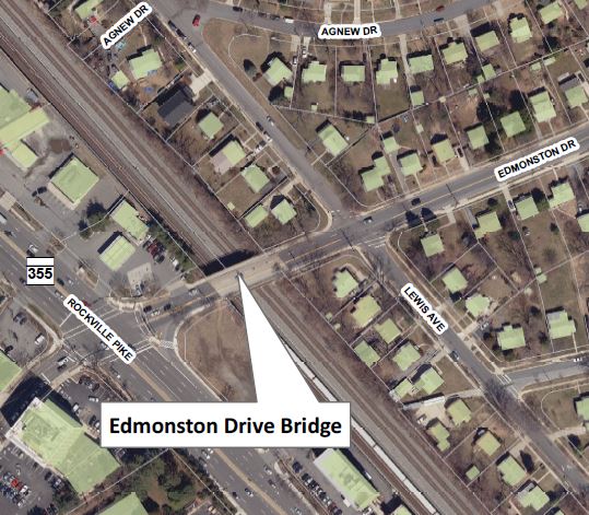 Photo of the Edmonston Drive bridge.