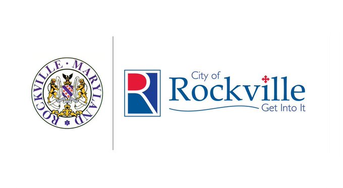 Image of the city seal of the City of Rockville and the City of Rockville "Get Into It" branding.