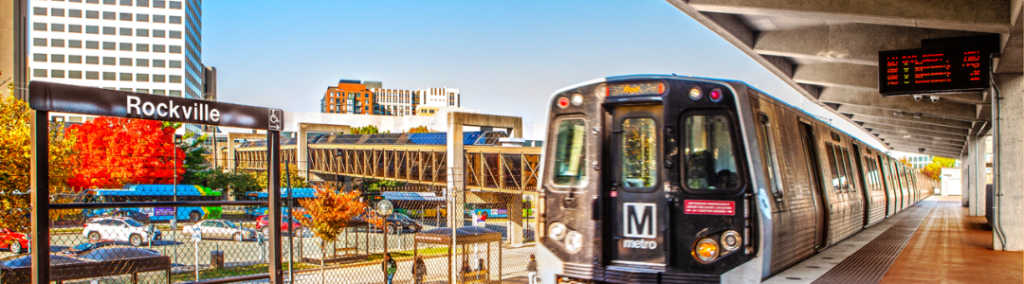 A train at Rockville Metro Station