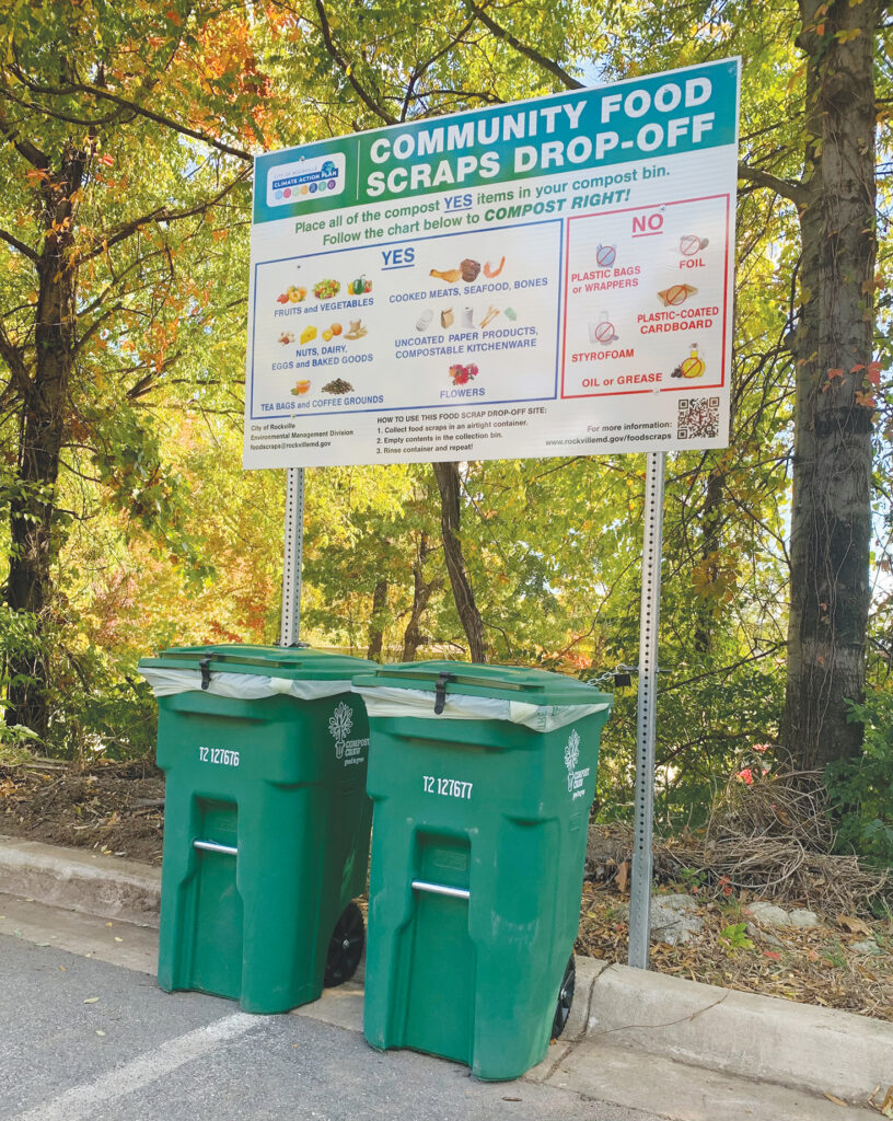 food scraps drop-off signage