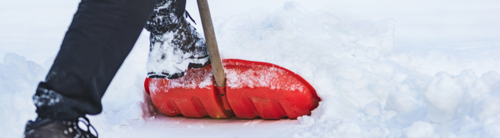 A person shoveling snow