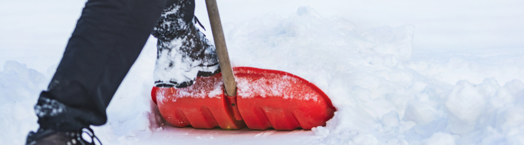 A person shoveling snow