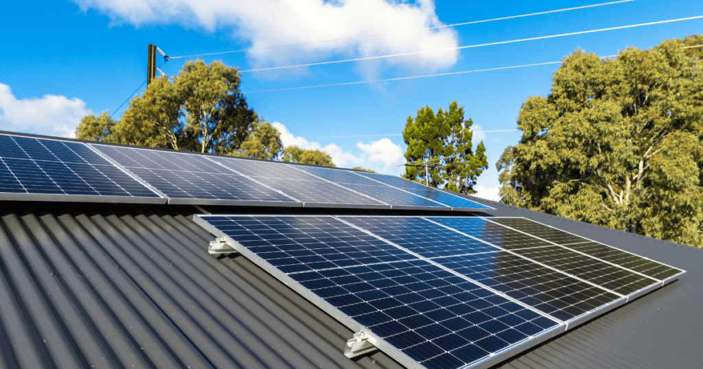 Solar panels on a roof