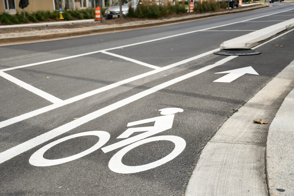 Bike lane on a roadway