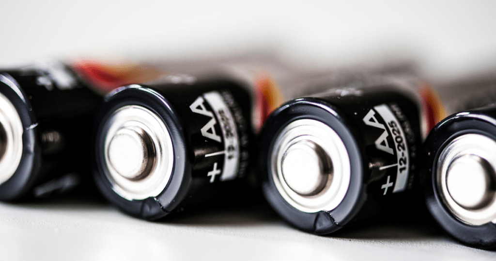 Closeup of AA batteries