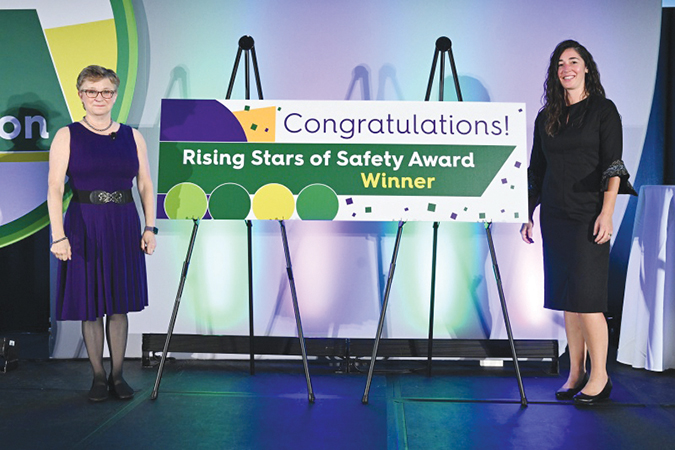 Jamie Sydykova with her Rising Stars of Safety Award