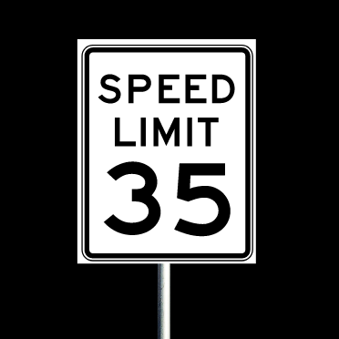 35 mph speed limit sign