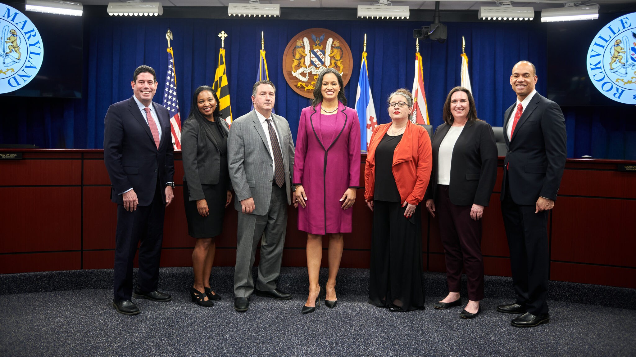 A group photo of Rockville's current Mayor and Council