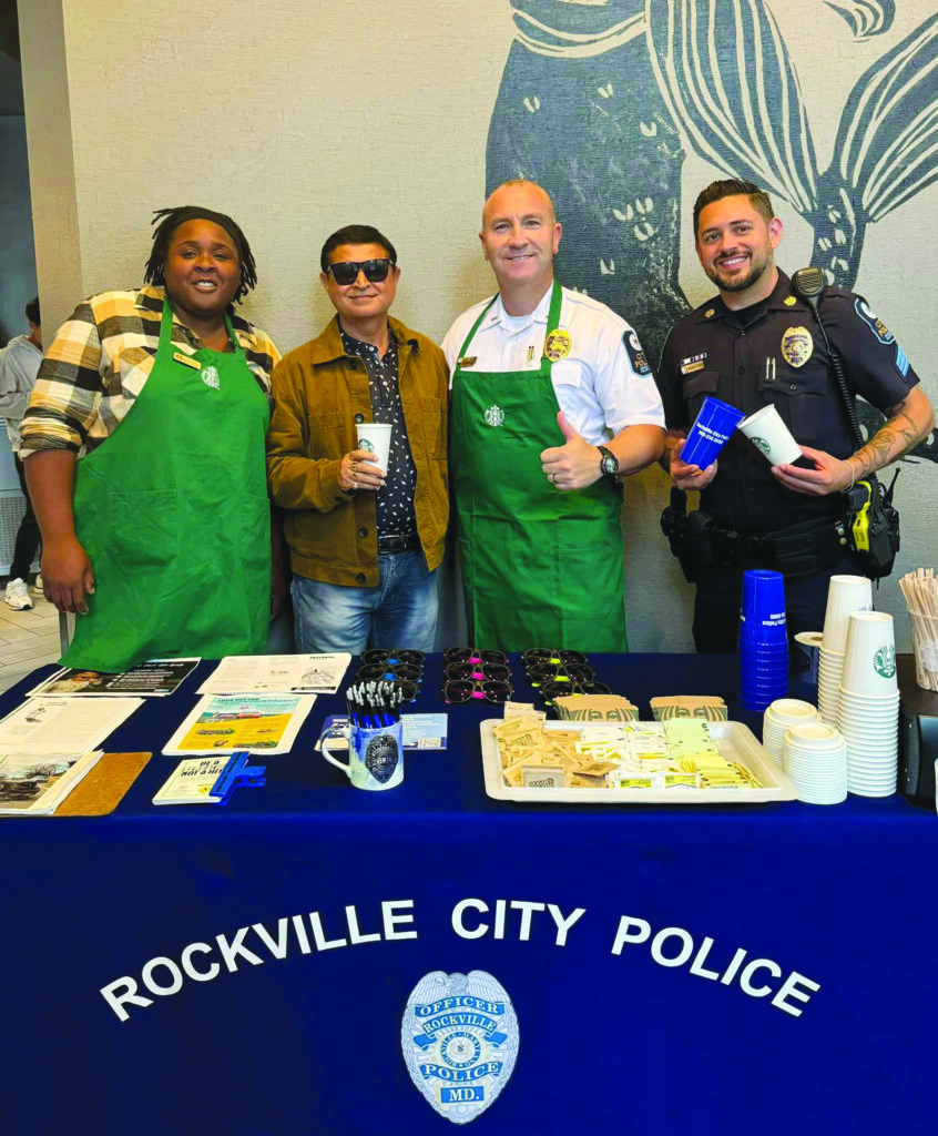 City of Rockville police officers with community members