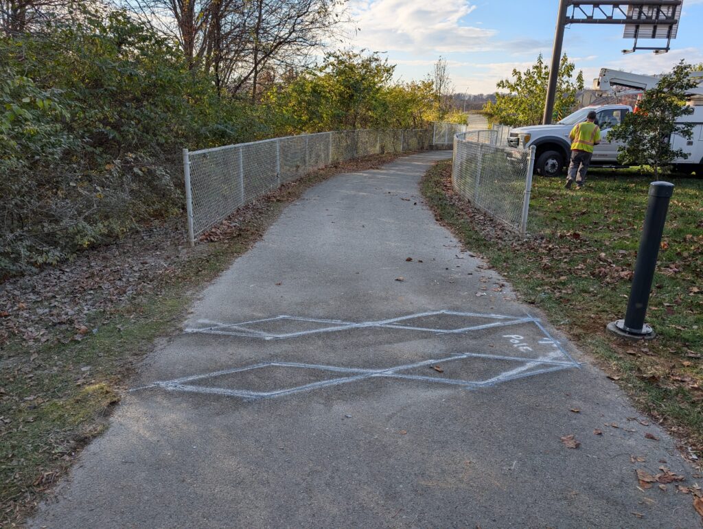 Bicycle-only counter installed on northbound North Washington Street near Wood Lane